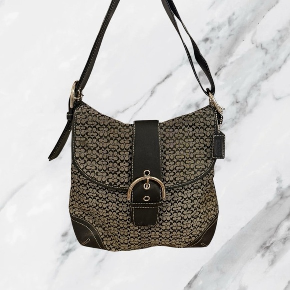 COACH Vintage Soho Signature Jacquard Buckle Shoulder Bag Y2K - Picture 1 of 16